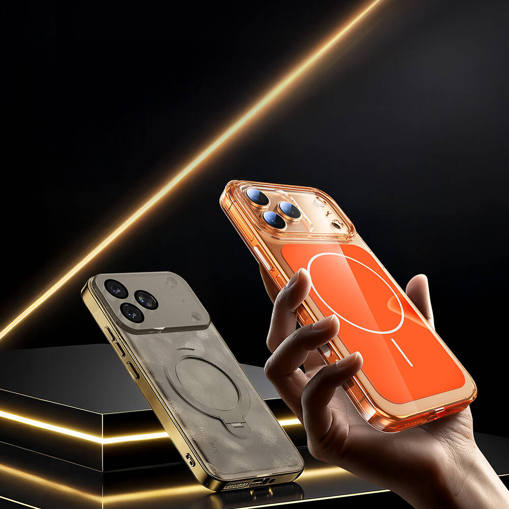 Apple iPhone 17 Pro Max Kılıf Zore M-safe Şarj Özellikli Şeffaf Kamera Kontrol Butonlu Lugano Kapak - 5