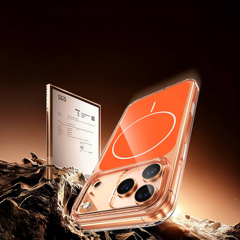 Apple iPhone 17 Pro Max Kılıf Zore M-safe Şarj Özellikli Şeffaf Kamera Kontrol Butonlu Lugano Kapak - 9