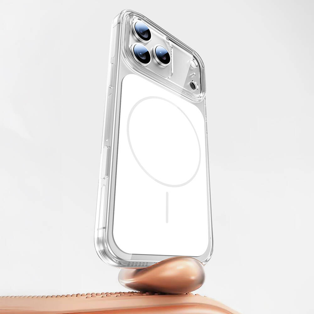 Apple iPhone 17 Pro Max Kılıf Zore M-safe Şarj Özellikli Şeffaf Kamera Kontrol Butonlu Lugano Kapak - 3