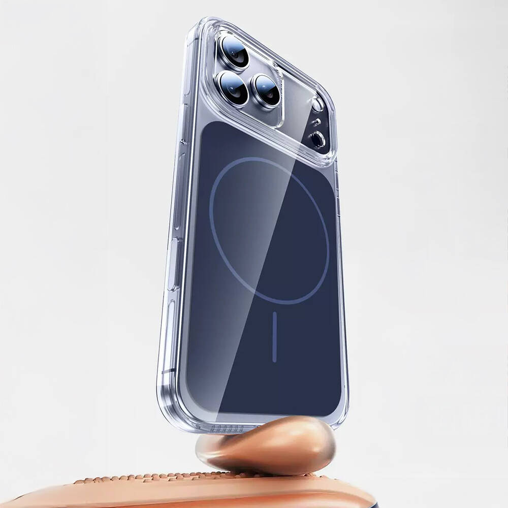 Apple iPhone 17 Pro Max Kılıf Zore M-safe Şarj Özellikli Şeffaf Kamera Kontrol Butonlu Lugano Kapak - 2
