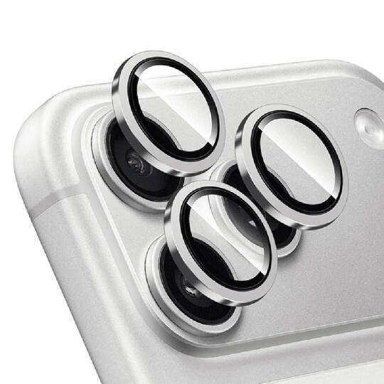 Apple iPhone 17 Pro Max Mohseven Safir Anti Reflective Kamera Lens Koruyucu Gümüş
