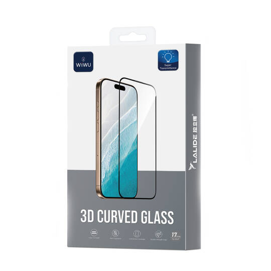 Apple iPhone 17 Pro Max Wiwu LLD301 3D Curved Parmak İzi Bırakmayan Temperli Cam Ekran Koruyucu - 4