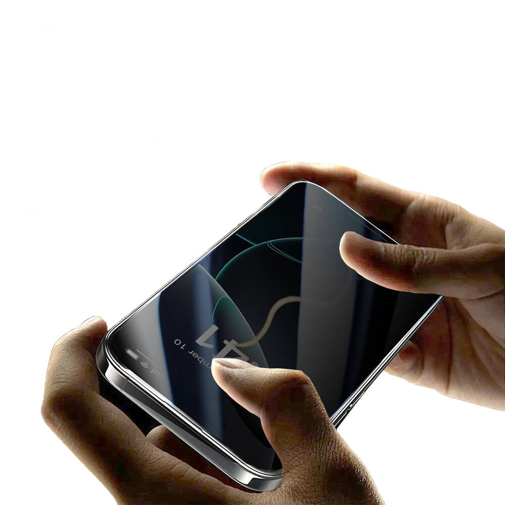 Apple iPhone 17 Pro Max Zore 2.5D Oliv Privacy Temperli Cam Ekran Koruyucu + Kolay Uygulama Aparatı - 4