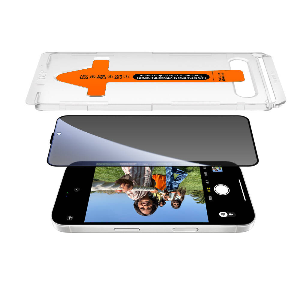Apple iPhone 17 Pro Max Zore 2.5D Oliv Privacy Temperli Cam Ekran Koruyucu + Kolay Uygulama Aparatı - 6