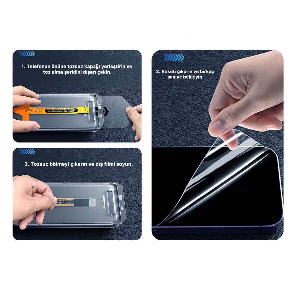 Apple iPhone 17 Pro Max Zore 3D Oliv HD Temperli Cam Ekran Koruyucu + Kolay Uygulama Aparatı - 6