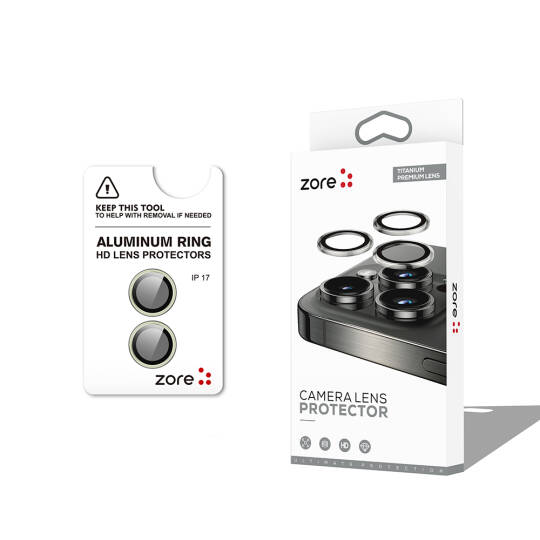 Apple iPhone 17 Zore CL-12 Premium Safir Parmak İzi Bırakmayan Anti-Reflective Kamera Lens Koruyucu