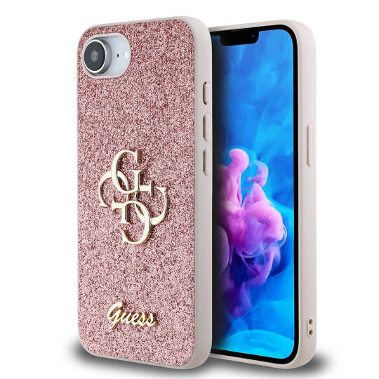 Apple iPhone 17E Kılıf Guess Orjinal Lisanslı 4G Büyük Metal Logolu Glitter Kapak - 2