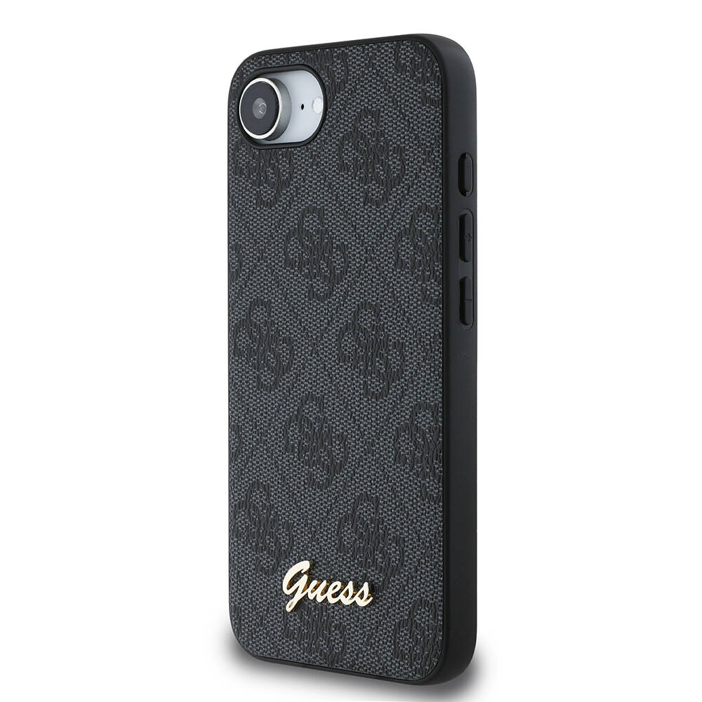 Apple iPhone 17E Kılıf Guess Orjinal Lisanslı 4G Desenli Script Metal Logolu Kapak - 4
