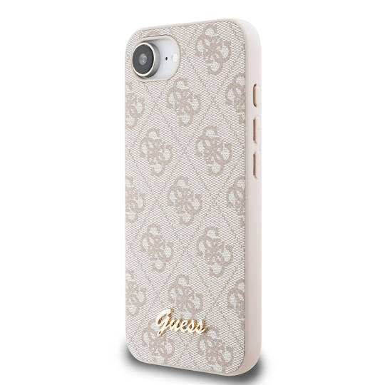 Apple iPhone 17E Kılıf Guess Orjinal Lisanslı 4G Desenli Script Metal Logolu Kapak - 11