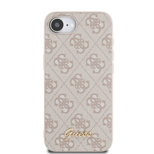 Apple iPhone 17E Kılıf Guess Orjinal Lisanslı 4G Desenli Script Metal Logolu Kapak - 12