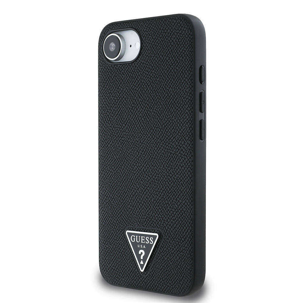 Apple iPhone 17E Kılıf Guess Orjinal Lisanslı M-safe Şarj Özellikli Grained Triangle Kapak - 3