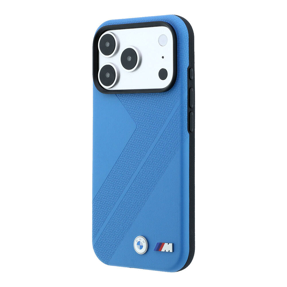 Apple iPhone 18 Pro Kılıf BMW Orjinal Lisanslı M-safe Şarj Özellikli M Logolu Lastik İzi Desenli Kapak - 2
