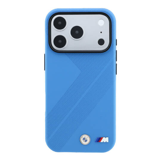Apple iPhone 18 Pro Kılıf BMW Orjinal Lisanslı M-safe Şarj Özellikli M Logolu Lastik İzi Desenli Kapak - 3
