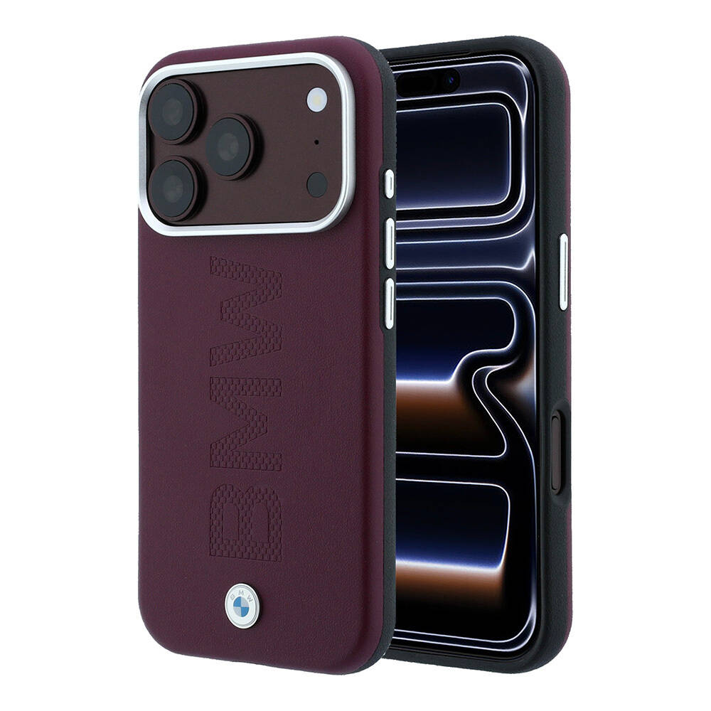 Apple iPhone 18 Pro Kılıf BMW Orjinal Lisanslı M-safe Şarj Özellikli Ortalı Sıcak Damga Logolu Deri Kapak - 9