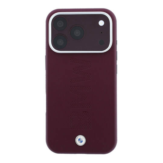 Apple iPhone 18 Pro Kılıf BMW Orjinal Lisanslı M-safe Şarj Özellikli Ortalı Sıcak Damga Logolu Deri Kapak - 11