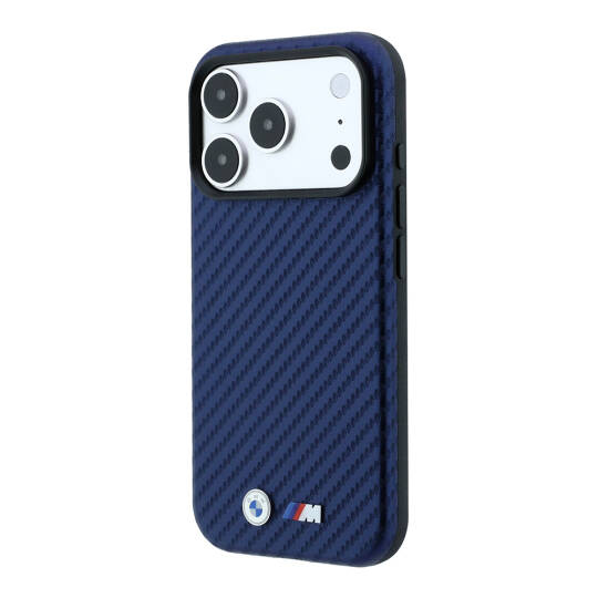 Apple iPhone 18 Pro Kılıf BMW Orjinal Lisanslı M-safe Şarj Özellikli PU Karbon Tasarımlı Metal Logolu Kapak - 18