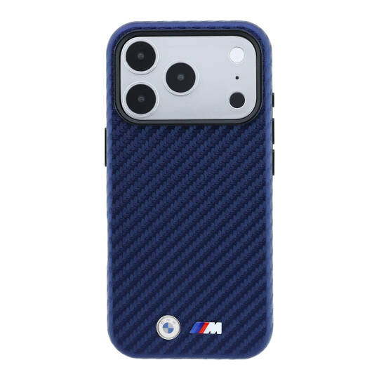 Apple iPhone 18 Pro Kılıf BMW Orjinal Lisanslı M-safe Şarj Özellikli PU Karbon Tasarımlı Metal Logolu Kapak - 19