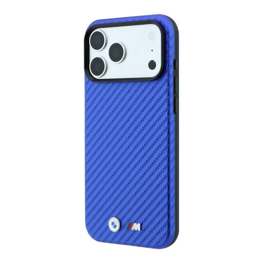 Apple iPhone 18 Pro Kılıf BMW Orjinal Lisanslı M-safe Şarj Özellikli PU Karbon Tasarımlı Metal Logolu Kapak - 2