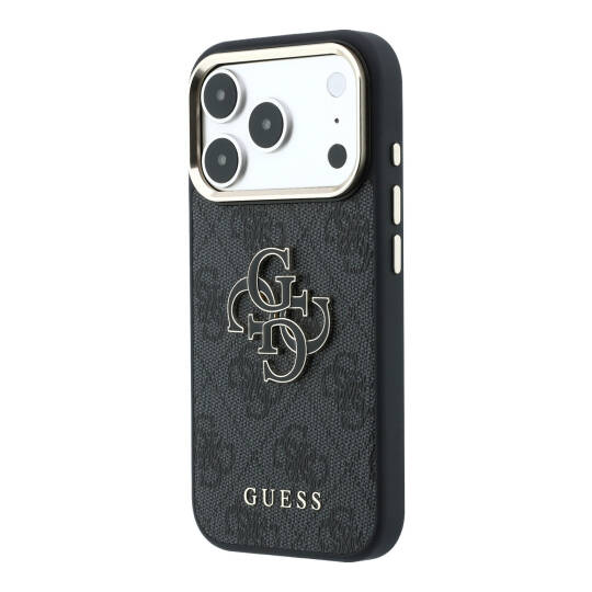Apple iPhone 18 Pro Kılıf Guess Orjinal Lisanslı 4G Büyük Resin Logolu PU Kapak - 18