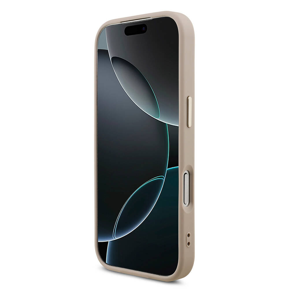 Apple iPhone 18 Pro Kılıf Guess Orjinal Lisanslı Gold Metal Kamera Çerçeveli 4G Desenli Metal Büyük 4G ve Yazı Logolu Kapak - 23