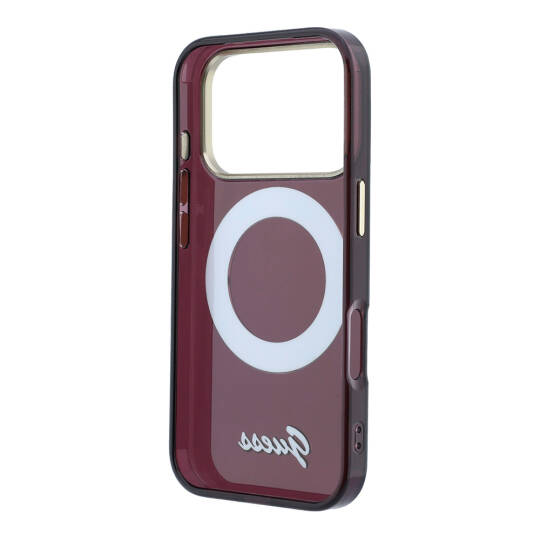 Apple iPhone 18 Pro Kılıf Guess Orjinal Lisanslı M-safe Şarj Özellikli 360 Derece Dönebilen Standlı Metal Yazı Logolu Silikon Kapak - 7