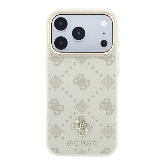 Apple iPhone 18 Pro Kılıf Guess Orjinal Lisanslı M-safe Şarj Özellikli Klasik Yazı ve 4G Logolu PU Deri Peony Kapak - 11