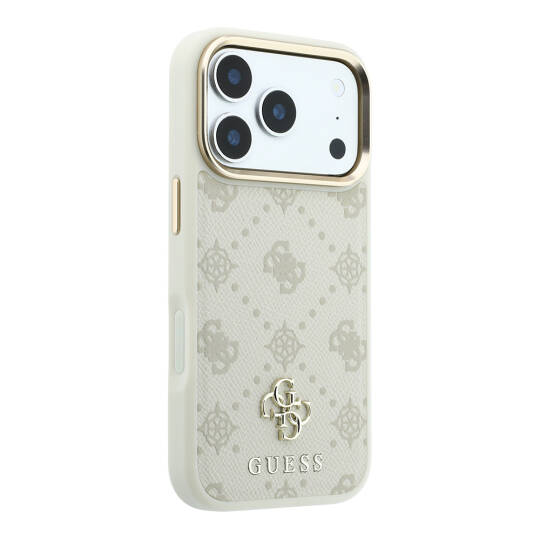 Apple iPhone 18 Pro Kılıf Guess Orjinal Lisanslı M-safe Şarj Özellikli Klasik Yazı ve 4G Logolu PU Deri Peony Kapak - 12