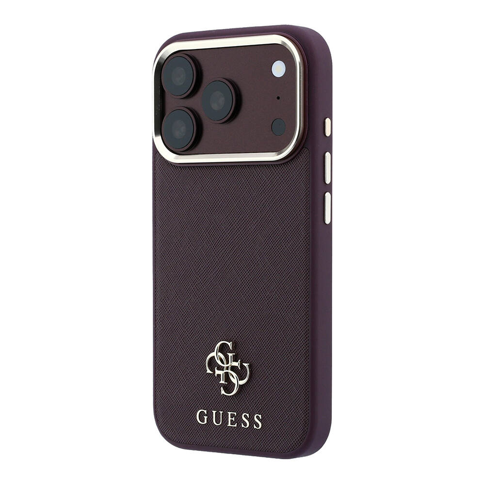 Apple iPhone 18 Pro Kılıf Guess Orjinal Lisanslı M-safe Şarj Özellikli Klasik Yazı ve 4G Logolu PU Deri Saffiano Kapak - 10