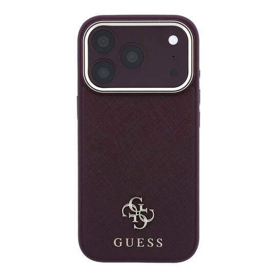 Apple iPhone 18 Pro Kılıf Guess Orjinal Lisanslı M-safe Şarj Özellikli Klasik Yazı ve 4G Logolu PU Deri Saffiano Kapak - 11