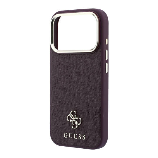 Apple iPhone 18 Pro Kılıf Guess Orjinal Lisanslı M-safe Şarj Özellikli Klasik Yazı ve 4G Logolu PU Deri Saffiano Kapak - 14