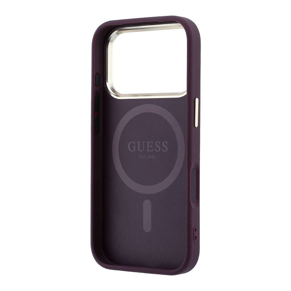 Apple iPhone 18 Pro Kılıf Guess Orjinal Lisanslı M-safe Şarj Özellikli Klasik Yazı ve 4G Logolu PU Deri Saffiano Kapak - 15