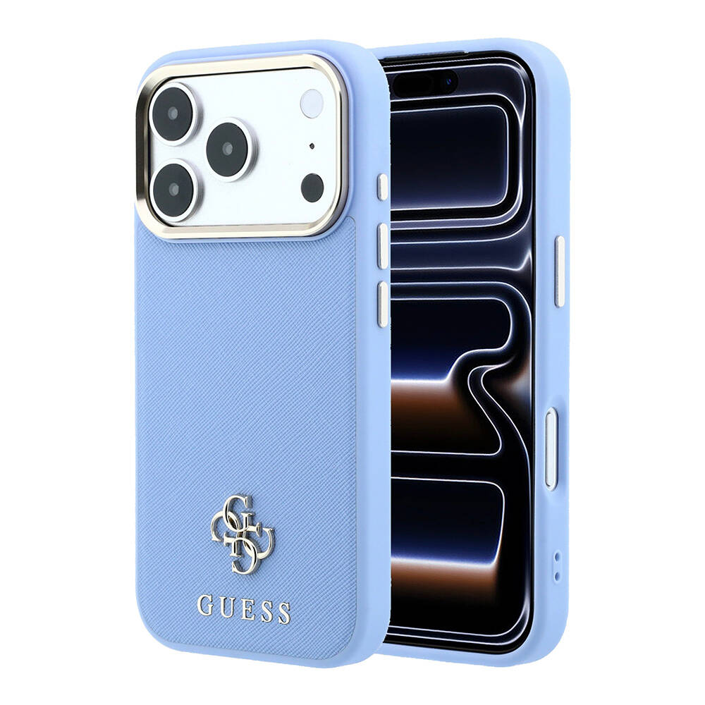 Apple iPhone 18 Pro Kılıf Guess Orjinal Lisanslı M-safe Şarj Özellikli Klasik Yazı ve 4G Logolu PU Deri Saffiano Kapak - 1