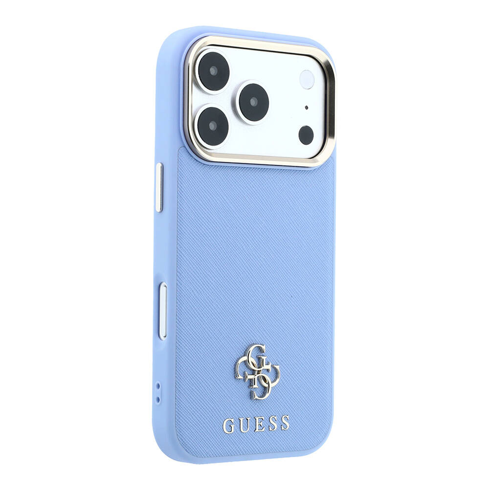 Apple iPhone 18 Pro Kılıf Guess Orjinal Lisanslı M-safe Şarj Özellikli Klasik Yazı ve 4G Logolu PU Deri Saffiano Kapak - 4