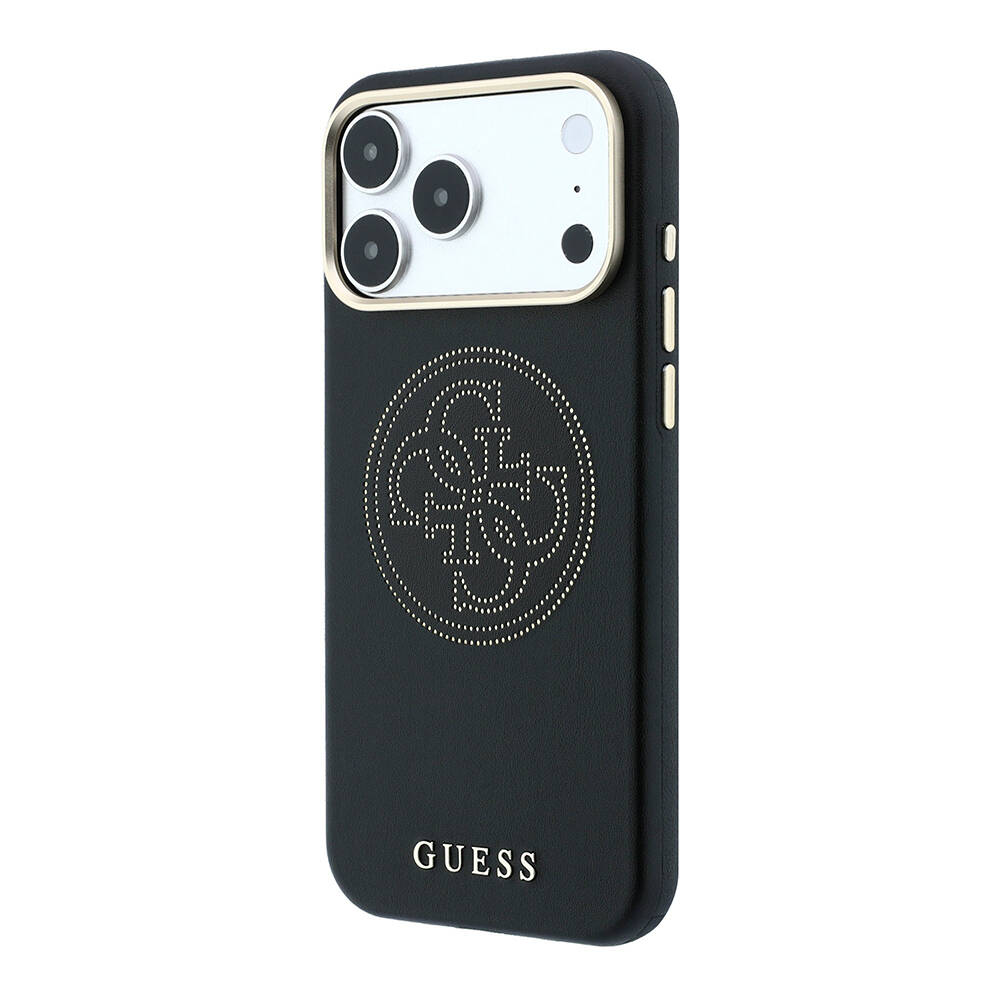 Apple iPhone 18 Pro Kılıf Guess Orjinal Lisanslı M-safe Şarj Özellikli PU Delikli 4G ve Yazı Logolu Kapak - 10
