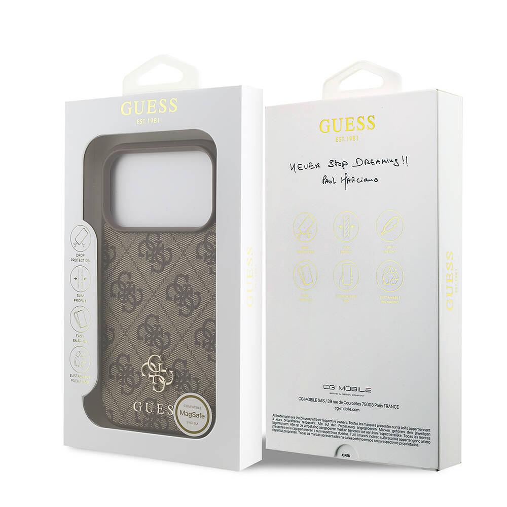 Apple iPhone 18 Pro Kılıf Guess Orjinal Lisanslı M-safe Şarj Özellikli Small 4G Classic Kapak - 24