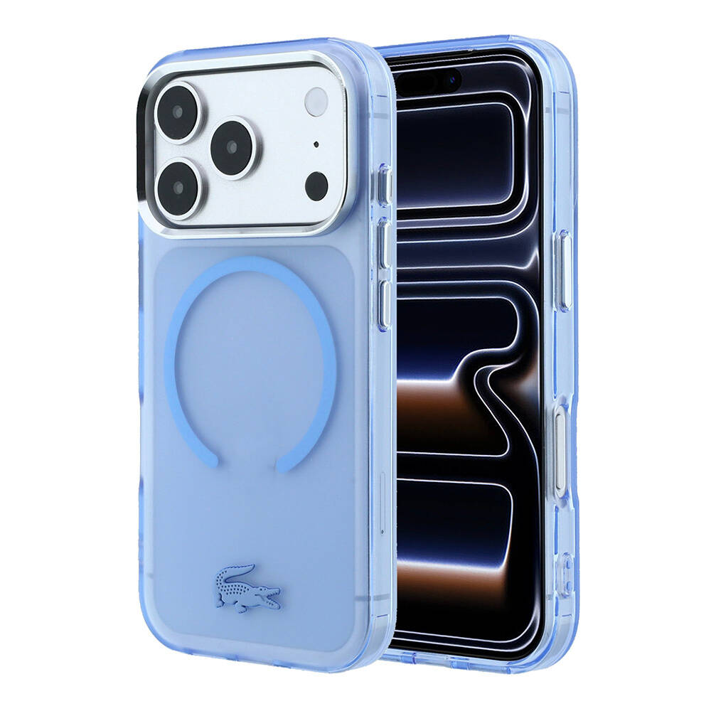 Apple iPhone 18 Pro Kılıf Lacoste Orjinal Lisanslı M-safe C-Magnet İkonik Timsah Logolu IML Frosted Kapak - 1