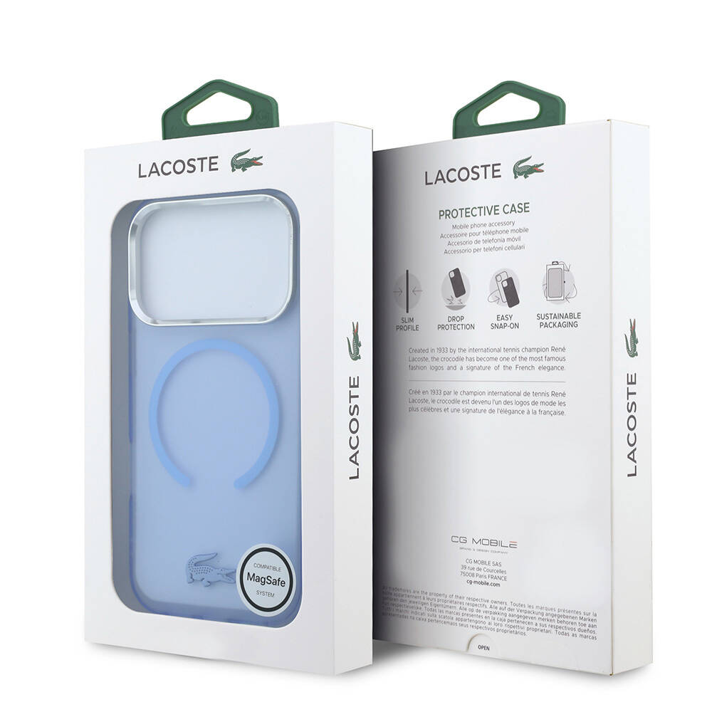 Apple iPhone 18 Pro Kılıf Lacoste Orjinal Lisanslı M-safe C-Magnet İkonik Timsah Logolu IML Frosted Kapak - 8
