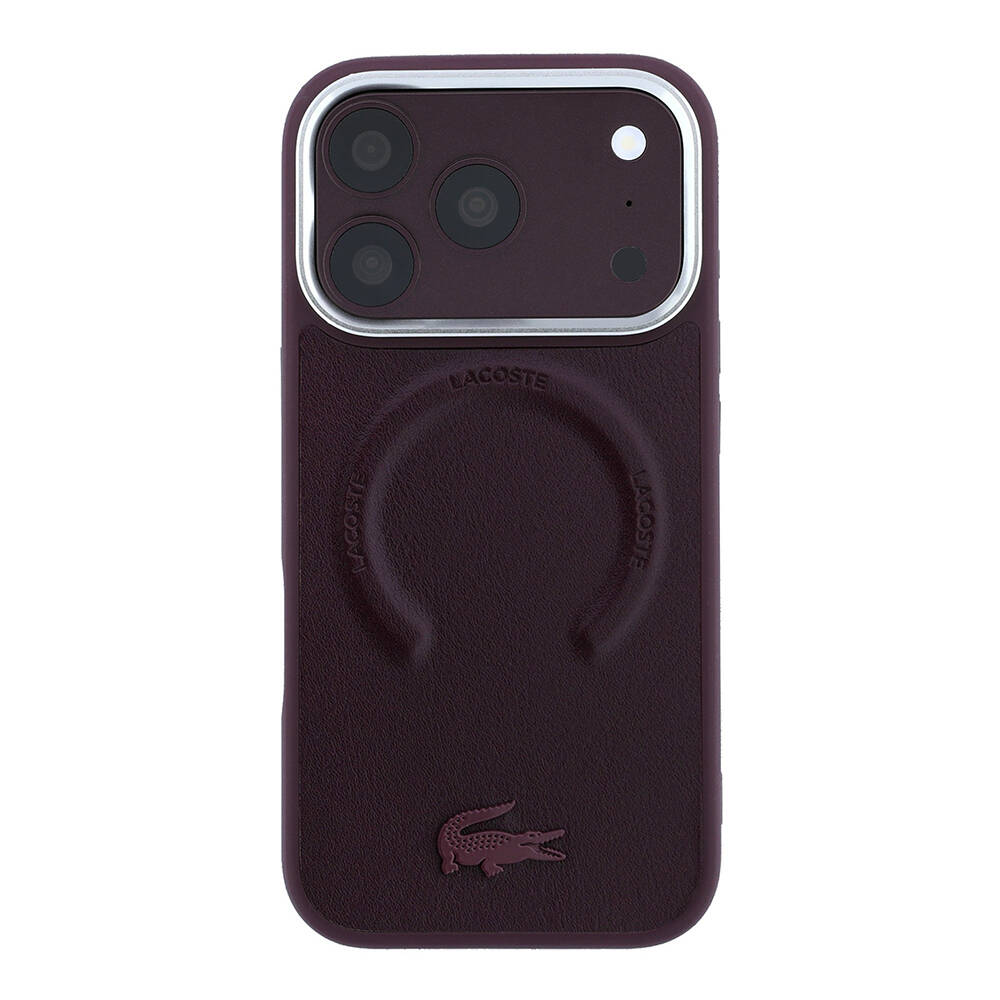 Apple iPhone 18 Pro Kılıf Lacoste Orjinal Lisanslı M-safe Şarj Özellikli Lenglen Icon Metal Logolu Kapak - 3