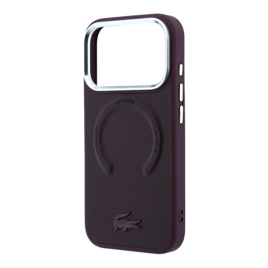 Apple iPhone 18 Pro Kılıf Lacoste Orjinal Lisanslı M-safe Şarj Özellikli Lenglen Icon Metal Logolu Kapak - 6