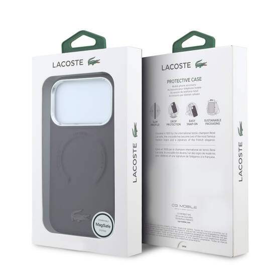 Apple iPhone 18 Pro Kılıf Lacoste Orjinal Lisanslı M-safe Şarj Özellikli Lenglen Icon Metal Logolu Kapak - 8