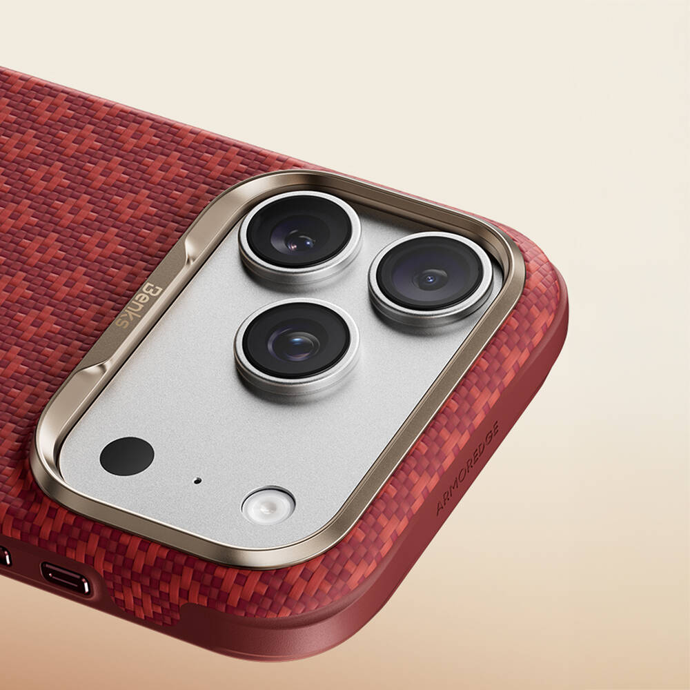 Apple iPhone 18 Pro Kılıf M-Safe Şarj Özellikli Benks ArmorPro ArmorEdge X9 Serisi Kevlar Karbon Kapak - 26