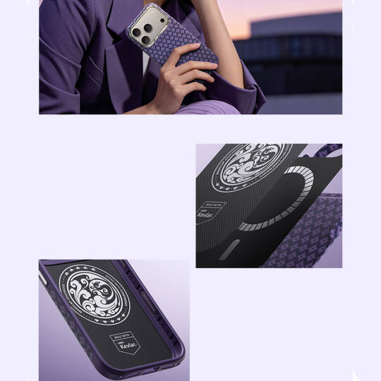 Apple iPhone 18 Pro Kılıf M-Safe Şarj Özellikli Benks ArmorPro ArmorEdge X9 Serisi Kevlar Karbon Kapak - 4