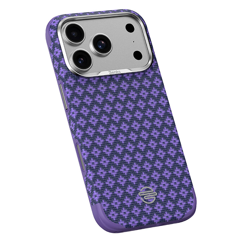 Apple iPhone 18 Pro Kılıf M-Safe Şarj Özellikli Benks ArmorPro ArmorEdge X9 Serisi Kevlar Karbon Kapak - 5