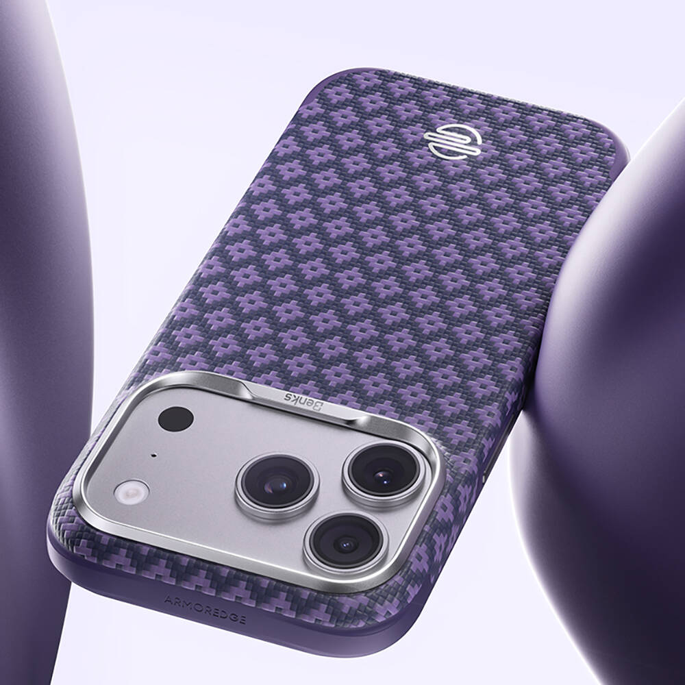 Apple iPhone 18 Pro Kılıf M-Safe Şarj Özellikli Benks ArmorPro ArmorEdge X9 Serisi Kevlar Karbon Kapak - 7
