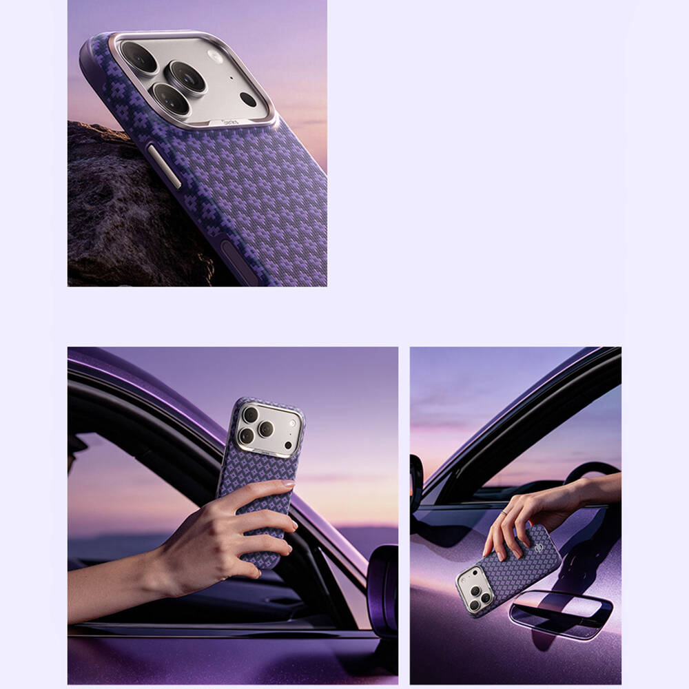 Apple iPhone 18 Pro Kılıf M-Safe Şarj Özellikli Benks ArmorPro ArmorEdge X9 Serisi Kevlar Karbon Kapak - 13