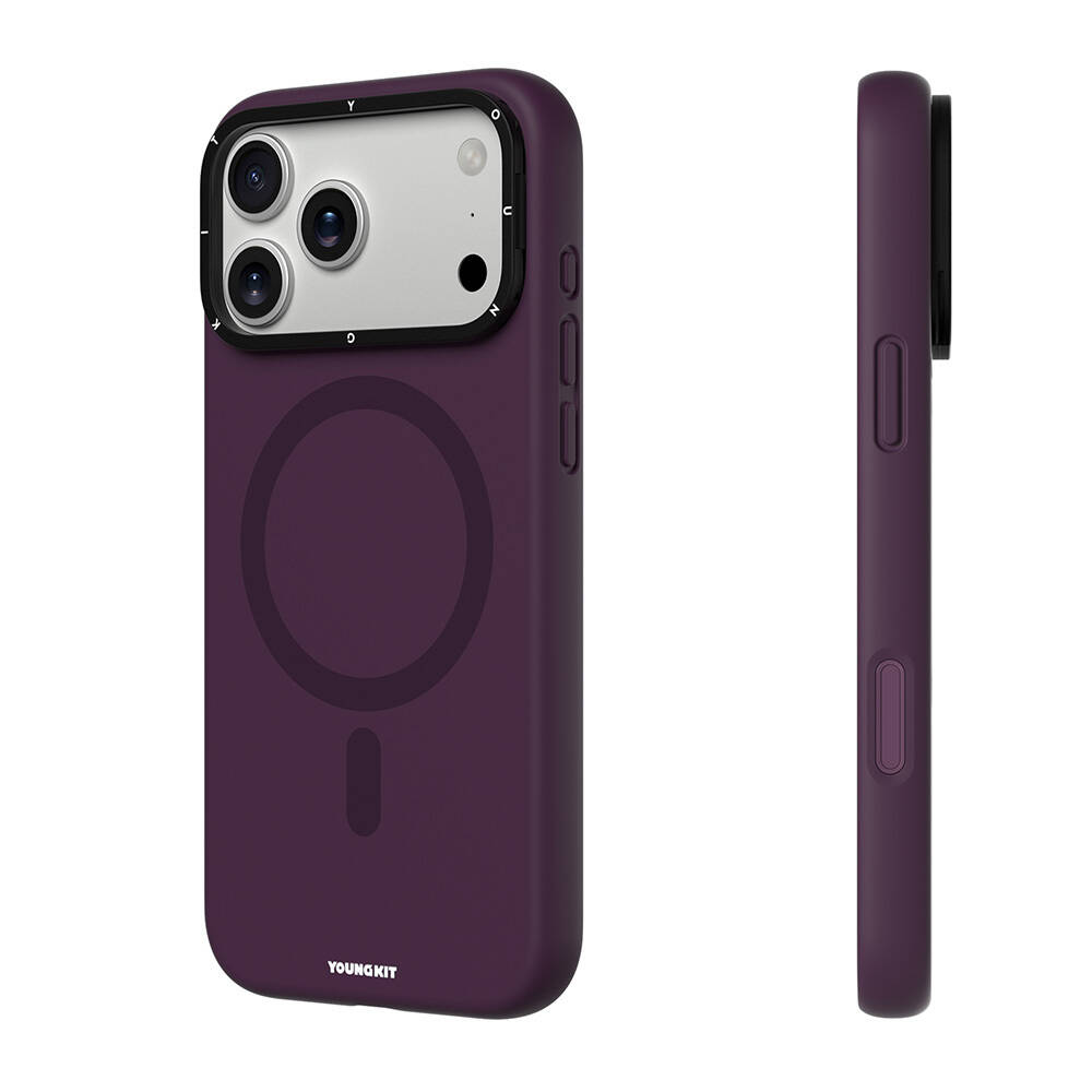 Apple iPhone 18 Pro Kılıf M-safe Şarj Özellikli Kamera Standlı Youngkit Bitty Cream Kapak - 1