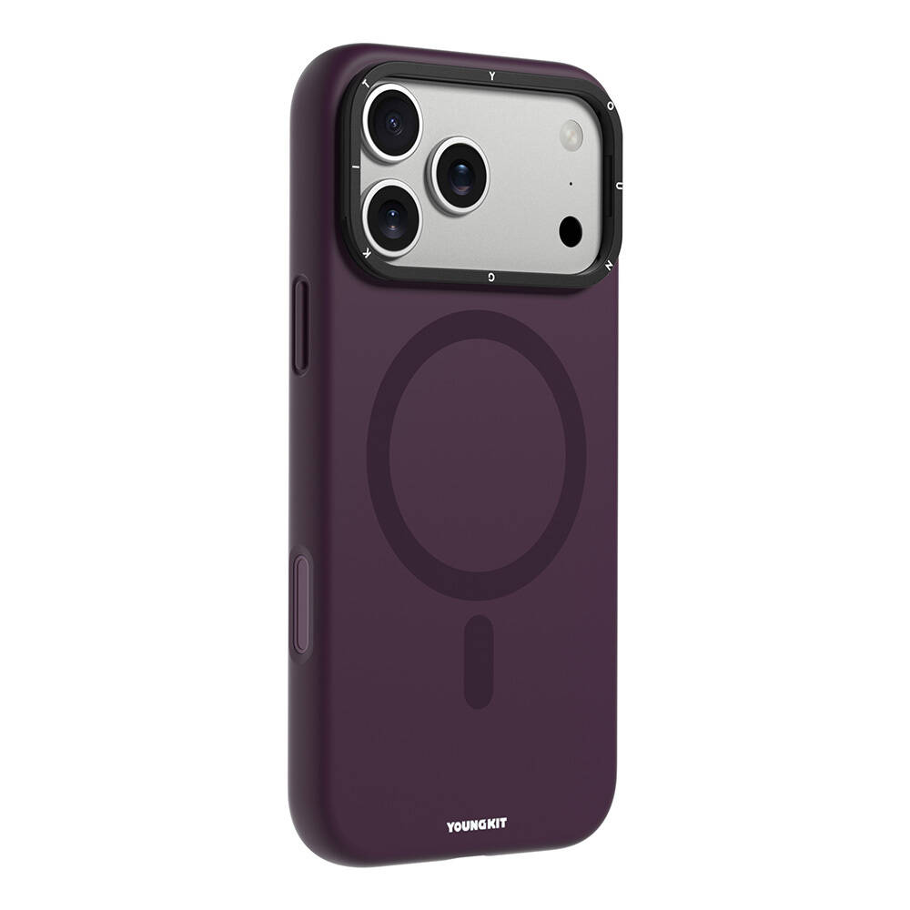 Apple iPhone 18 Pro Kılıf M-safe Şarj Özellikli Kamera Standlı Youngkit Bitty Cream Kapak - 3