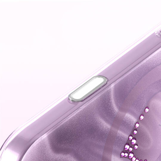Apple iPhone 18 Pro Kılıf M-Safe Şarj Özellikli Orjinal Swarovski Taşlı Zore Paris Rovix Sert PC Kapak - 30