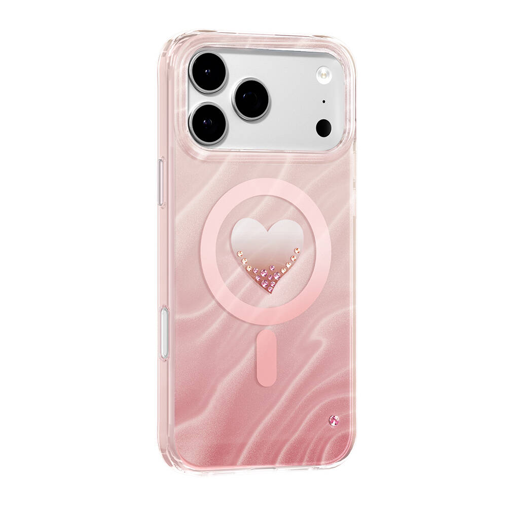 Apple iPhone 18 Pro Kılıf M-Safe Şarj Özellikli Orjinal Swarovski Taşlı Zore Paris Rovix Sert PC Kapak - 11