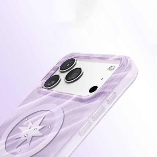Apple iPhone 18 Pro Kılıf M-Safe Şarj Özellikli Orjinal Swarovski Taşlı Zore Paris Rovix Sert PC Kapak - 8